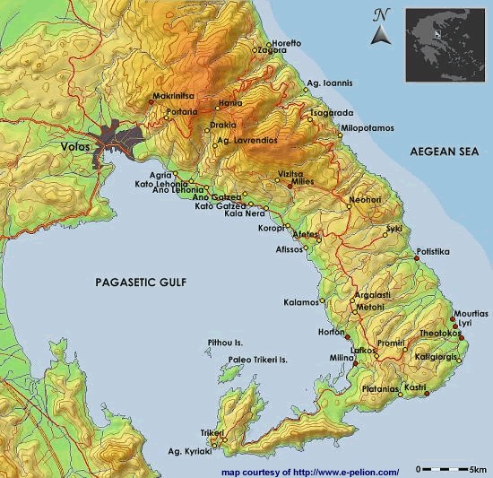 Карта полуострова Пилио