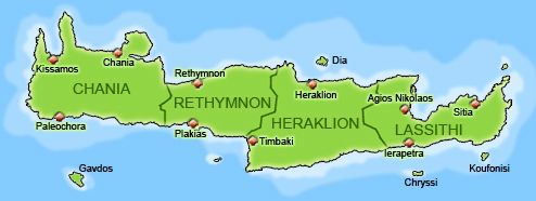схематичная карта Крита